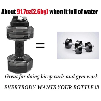 75 Oz (2.2 L) Činka v Tvare Fľaše Vody | Veľká Kapacita | BPA Free | Flip Top Únik Dôkaz veko